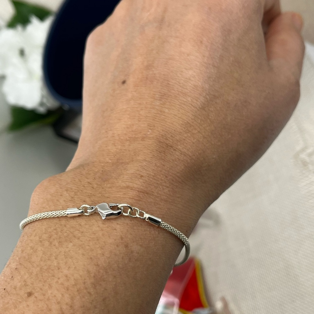 Vintage Monet Silver-Tone Mesh Bracelet - 7.25” - Picture 4 of 14